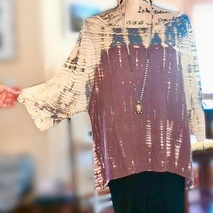 Tie-dye silk and cotton tunic